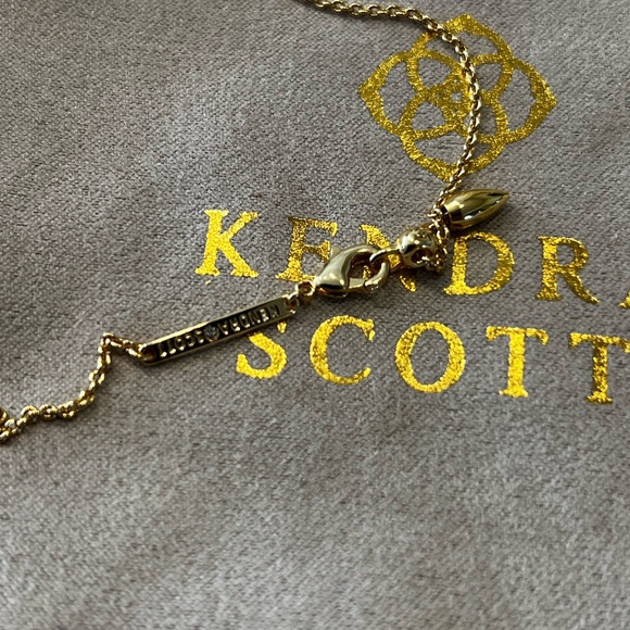 Kendra Scott Elisa Open Frame Gold Crystal Necklace - Picture 4 of 4